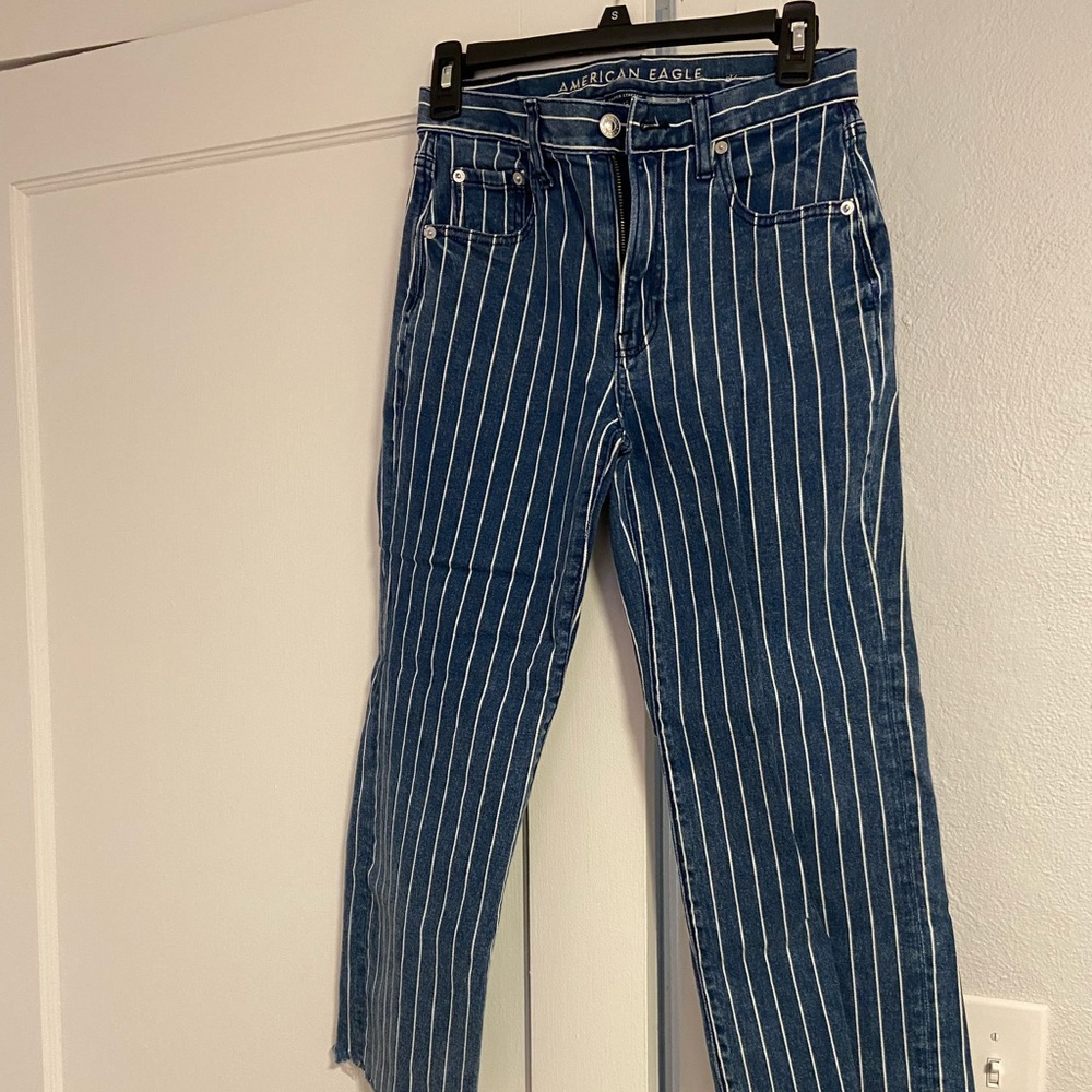 American Eagle pinstriped ankle jeans - size 0